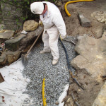 Zaústění drenáže - dokončení  štěrkové vrstvy