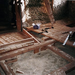 8) Zadní místnost, podlaha - průběh opravy