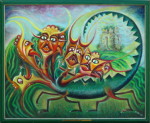 Sloupská sanice, olej 80x65cm